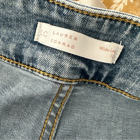 LC Lauren Conrad High Rise Wide Leg Light Blue Jeans - Picture 3 of 6